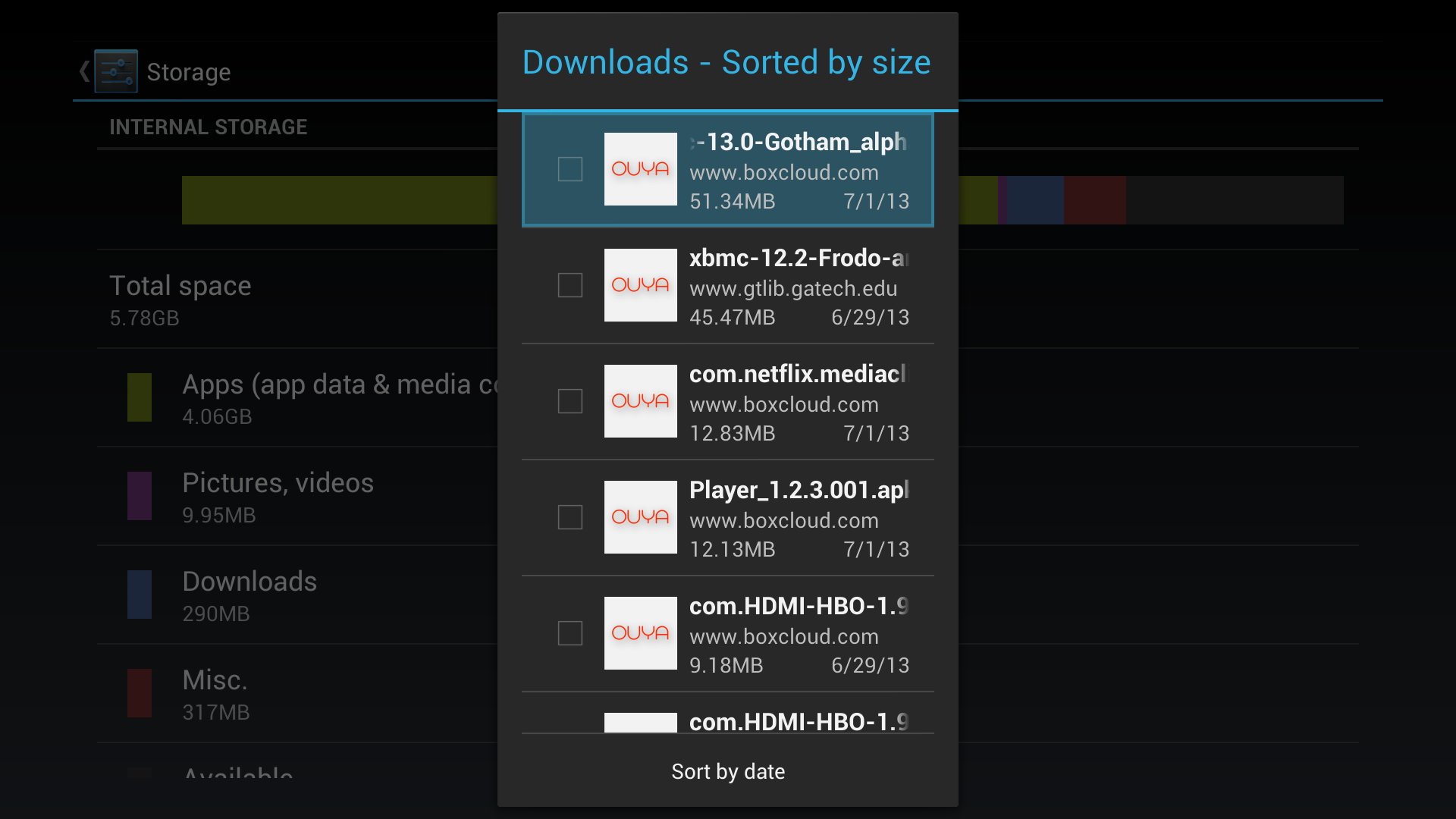 Step 7: There will be a list of all the downloads, select the Kodi download and click install.