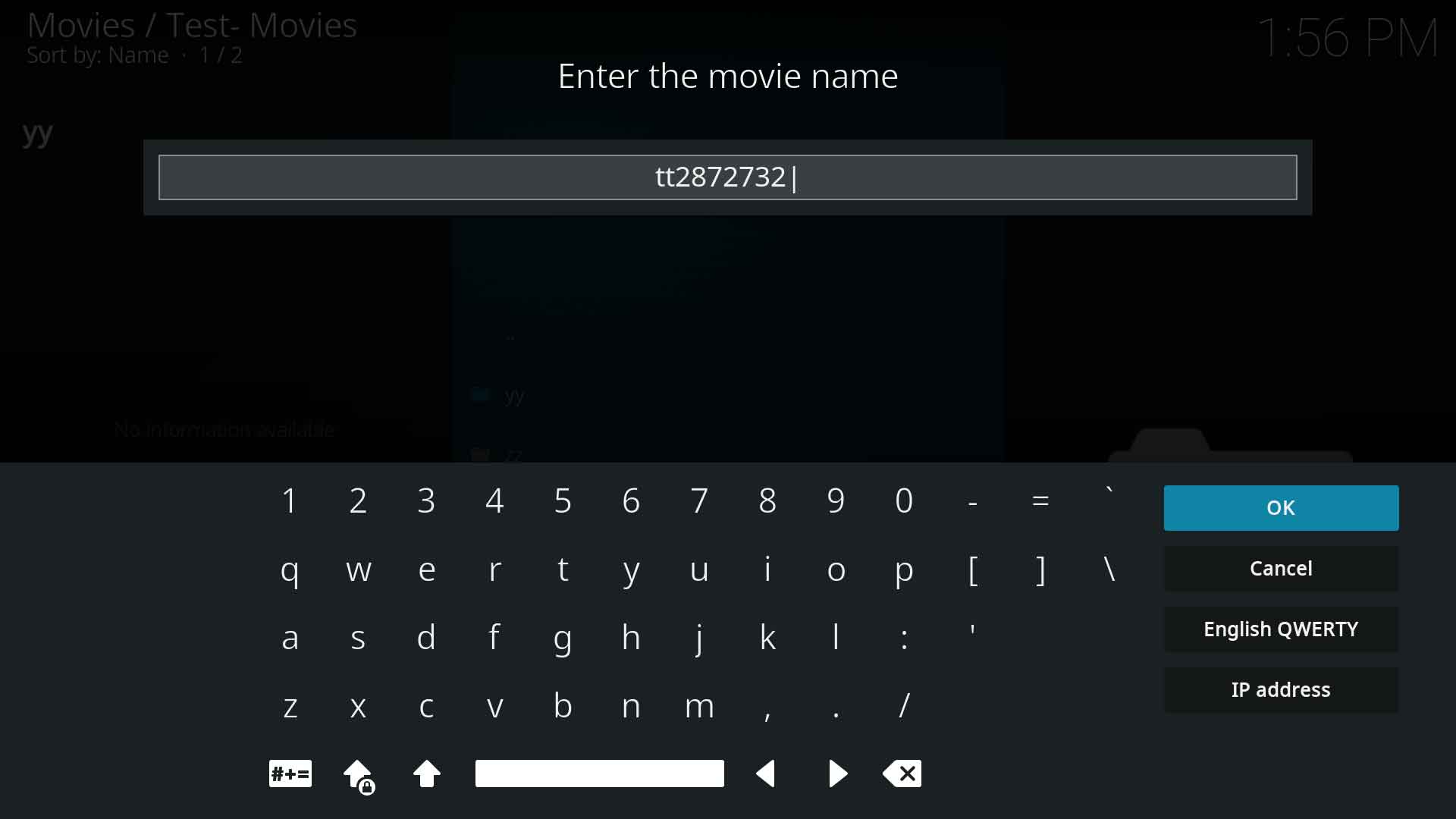 Image 2- If using the IMDB ID, enter it as shown