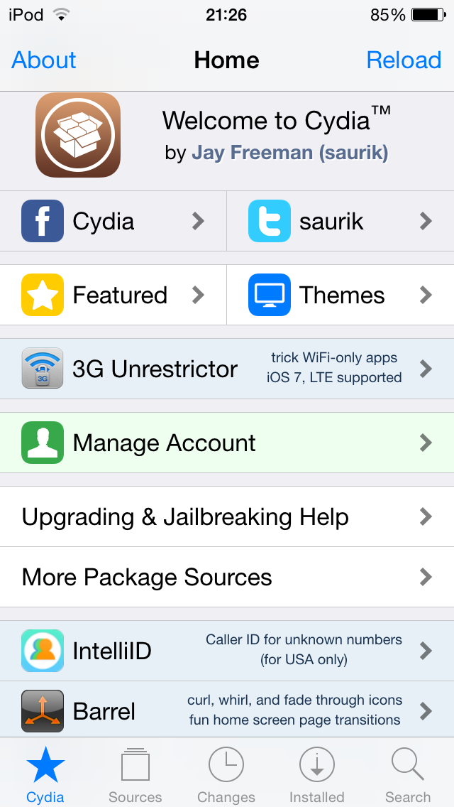 Step 1: Tap the Cydia icon on your homescreen.