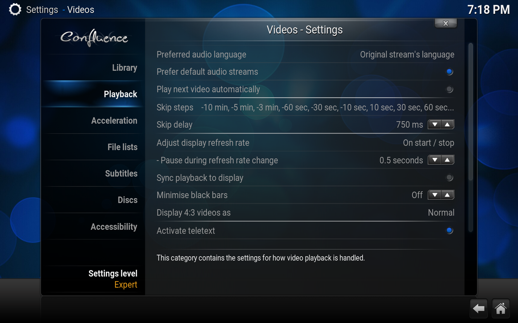 ChromeBox Settings: Video/Playback