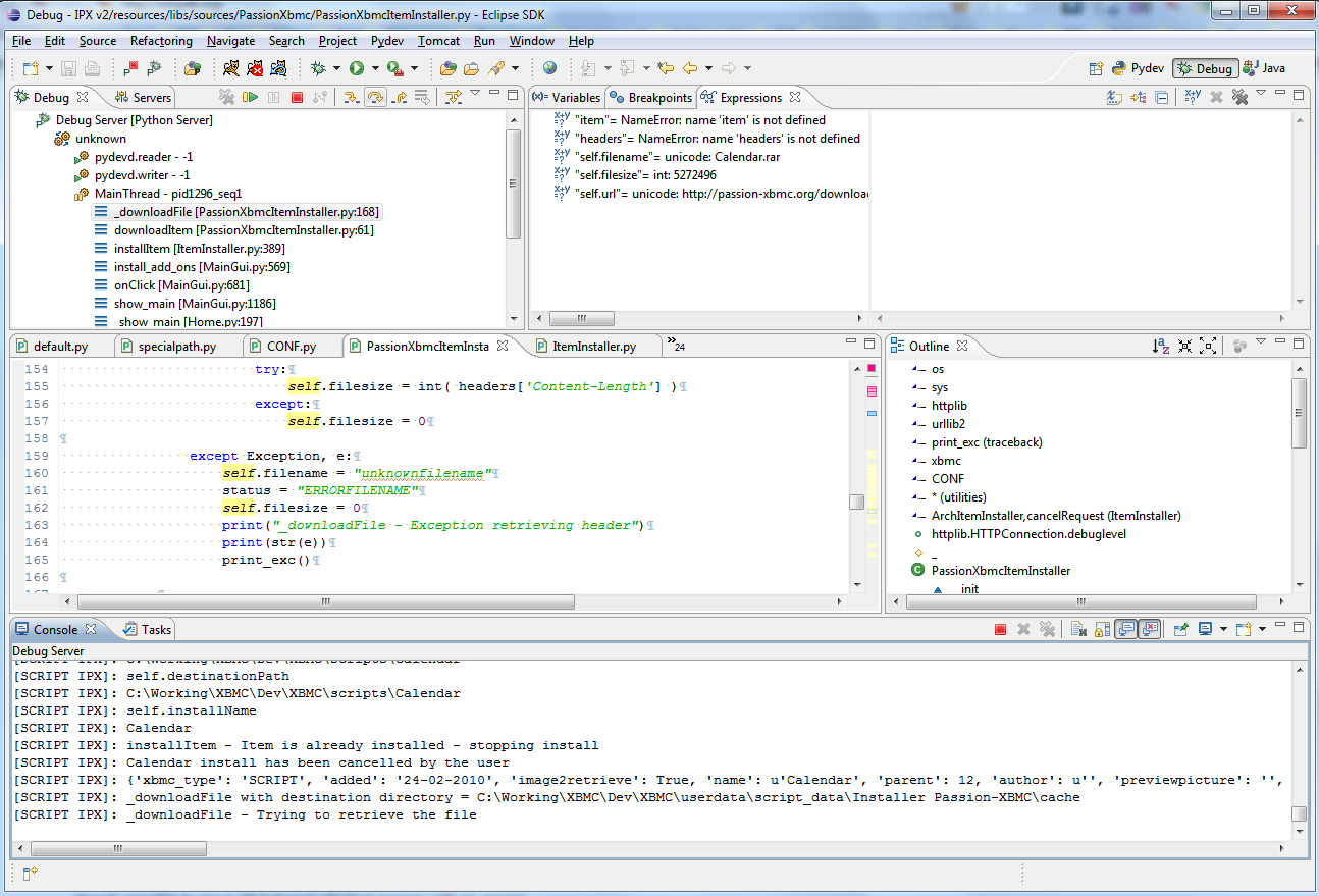 3=7 a log Python TO:Debug HOW  with  Wiki Official Eclipse Kodi Scripts