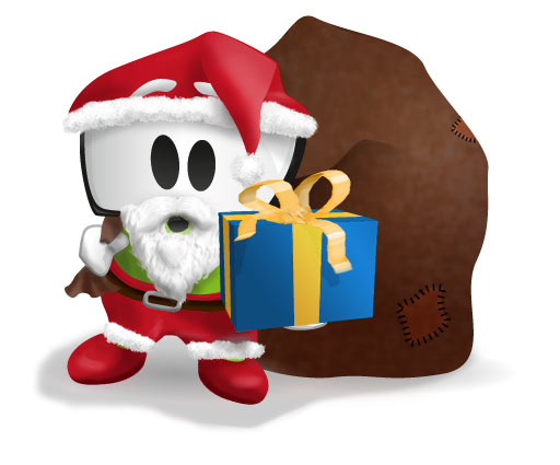 Santa-Zappy, first appearing to gift little boys and girls a Beta of XBMC v11 (Eden)