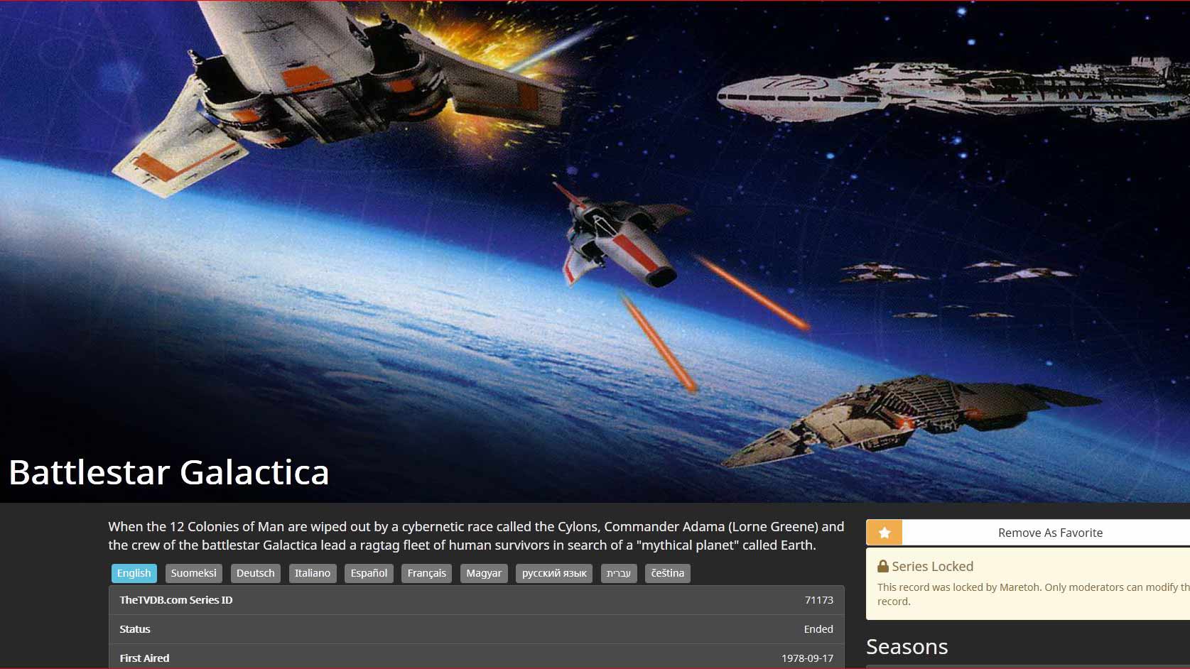 Image 1- Original version. Name your TV Show folder as shown above- Battlestar Galactica (1978)