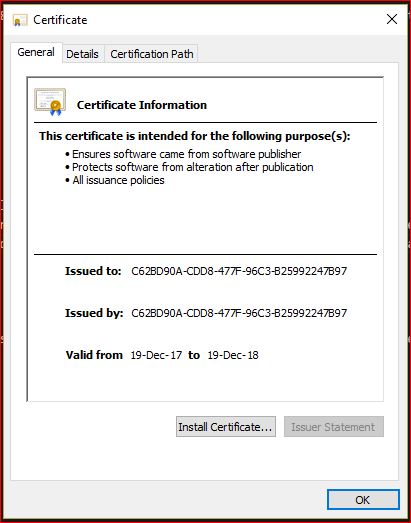 2. Select Install Certificate