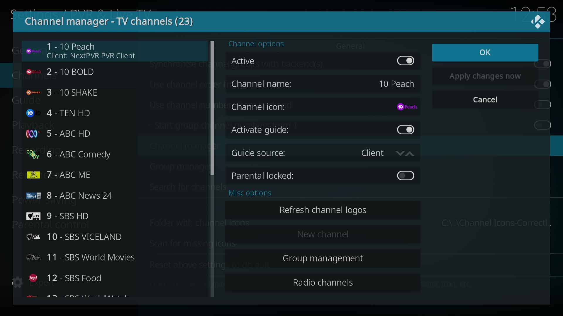 Image 3- Select Channel icon
