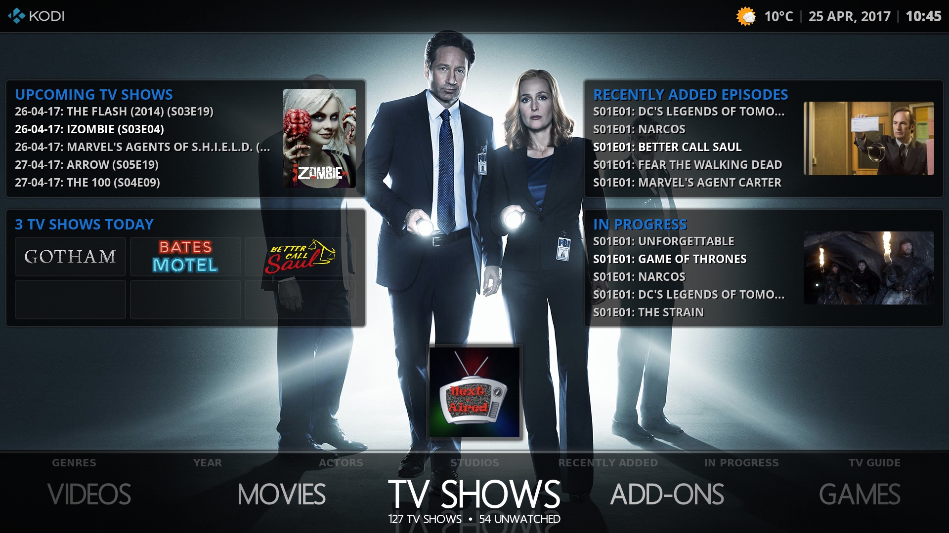 Home screen TV Shows with widgets