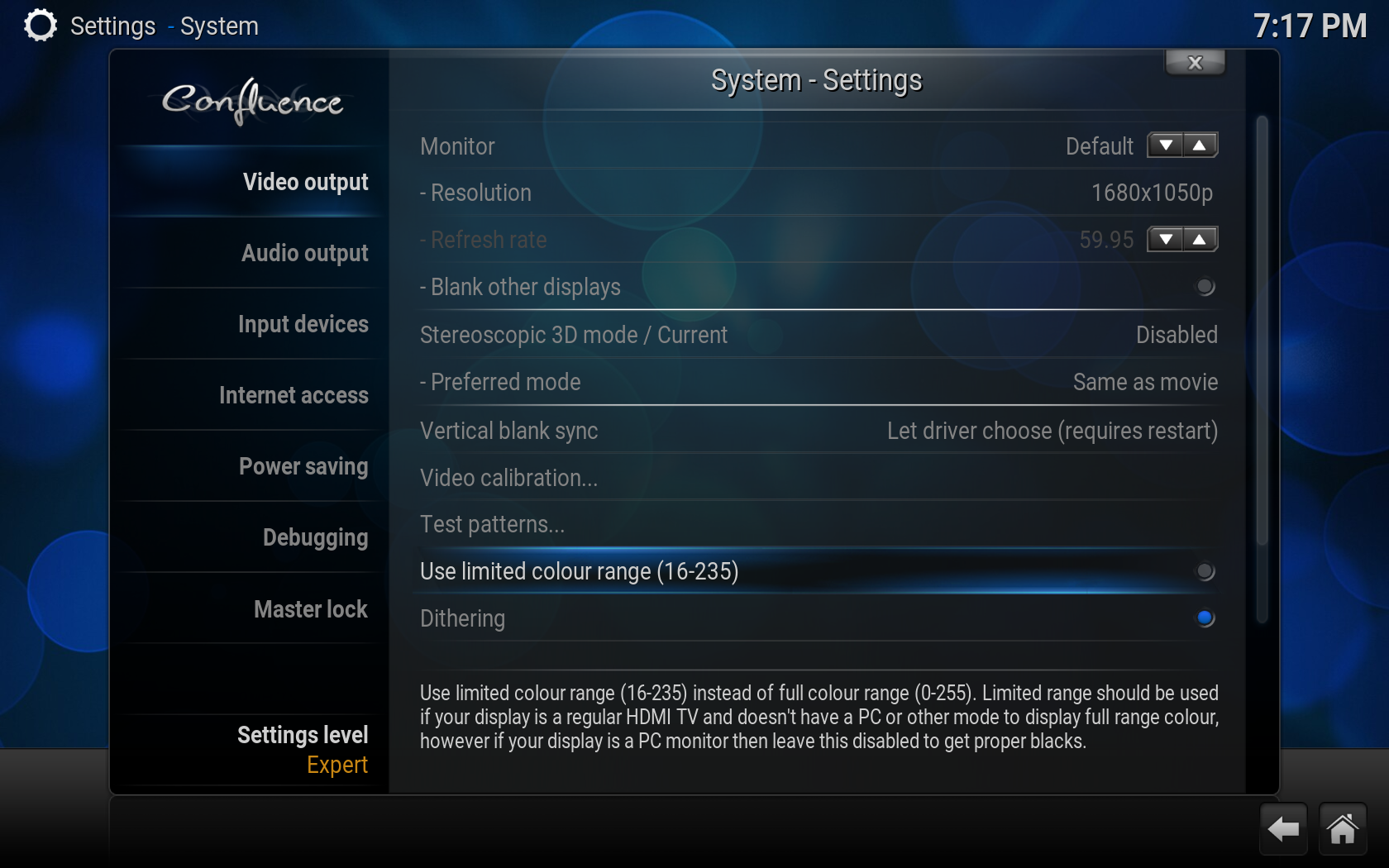 ChromeBox Settings: System/Video Output