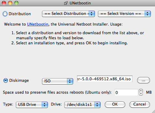 setup usb drive to boot dmg