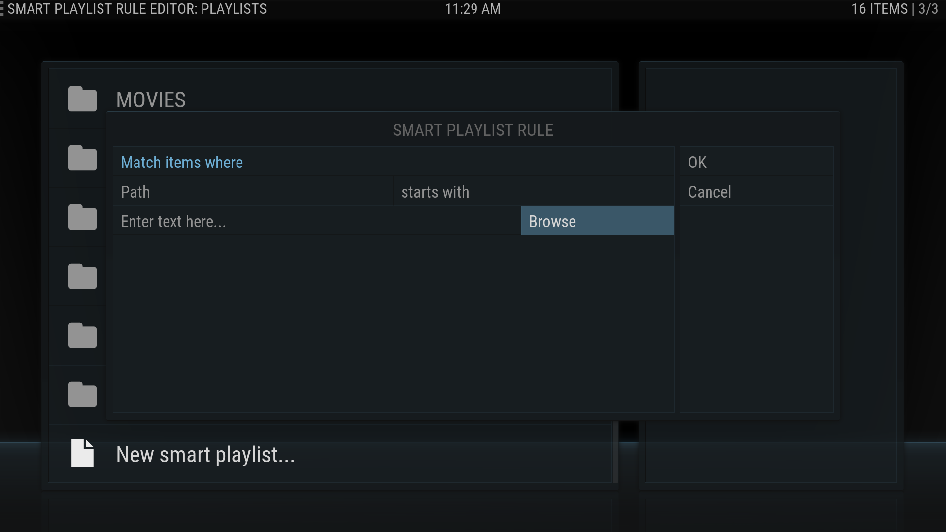 9. Click on the word Browse in the SMART PLAYLIST RULE dialog box.
