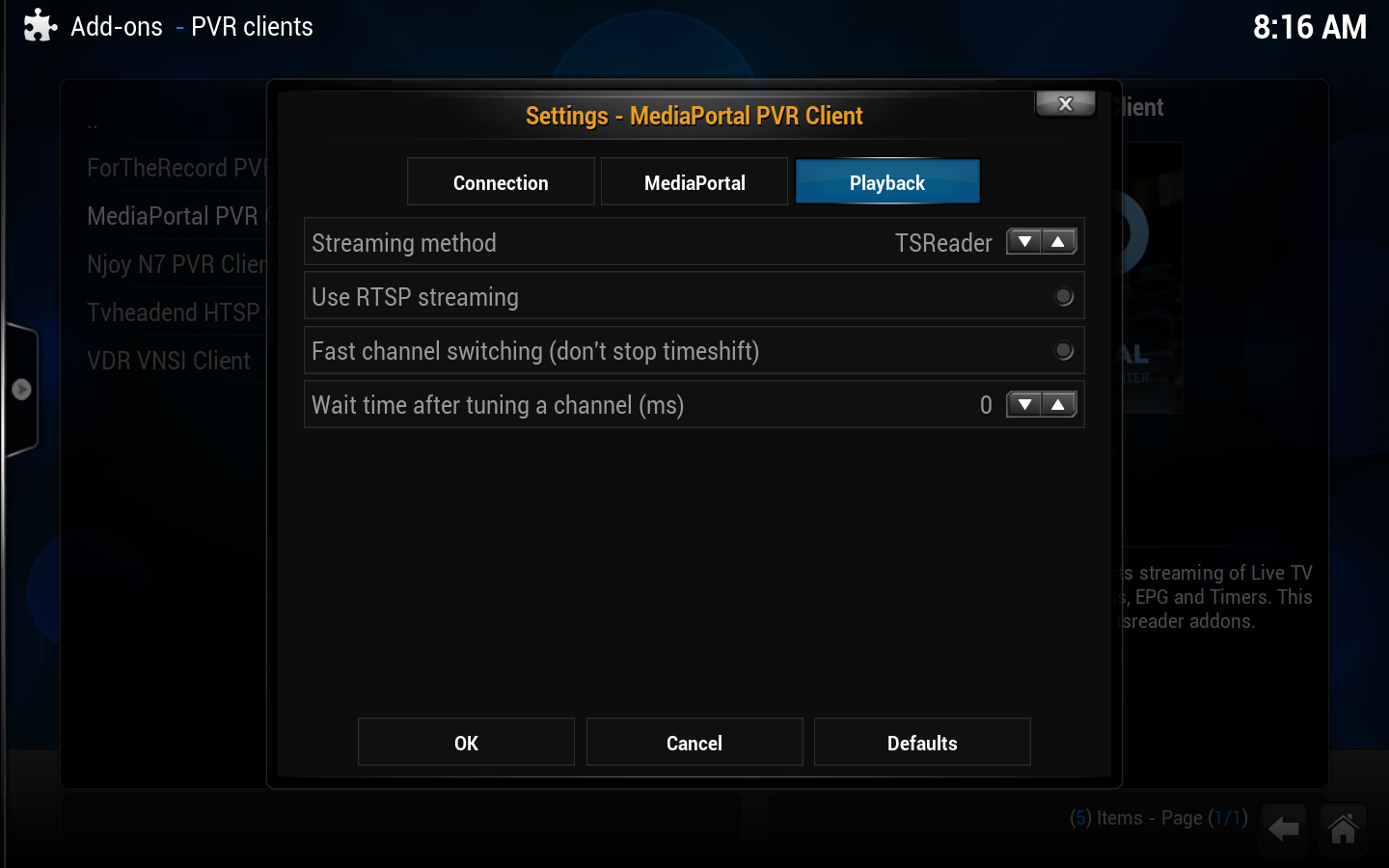 File:MediaPortal PVR Client.settings.Playback.png