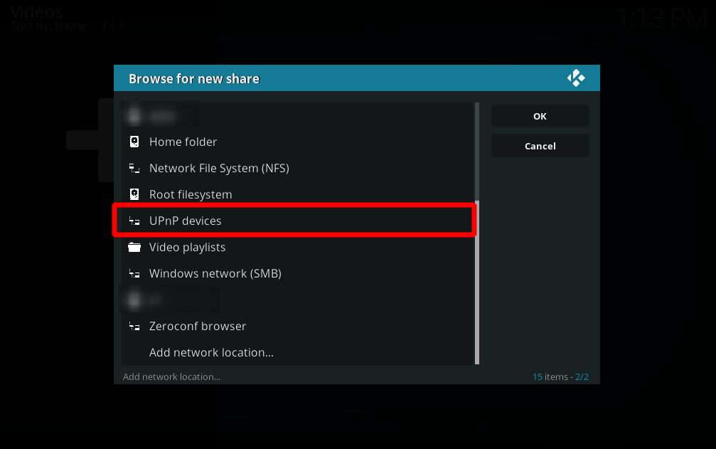 Step 3: This new window will pop up. Scroll down and select "UPnP Devices"